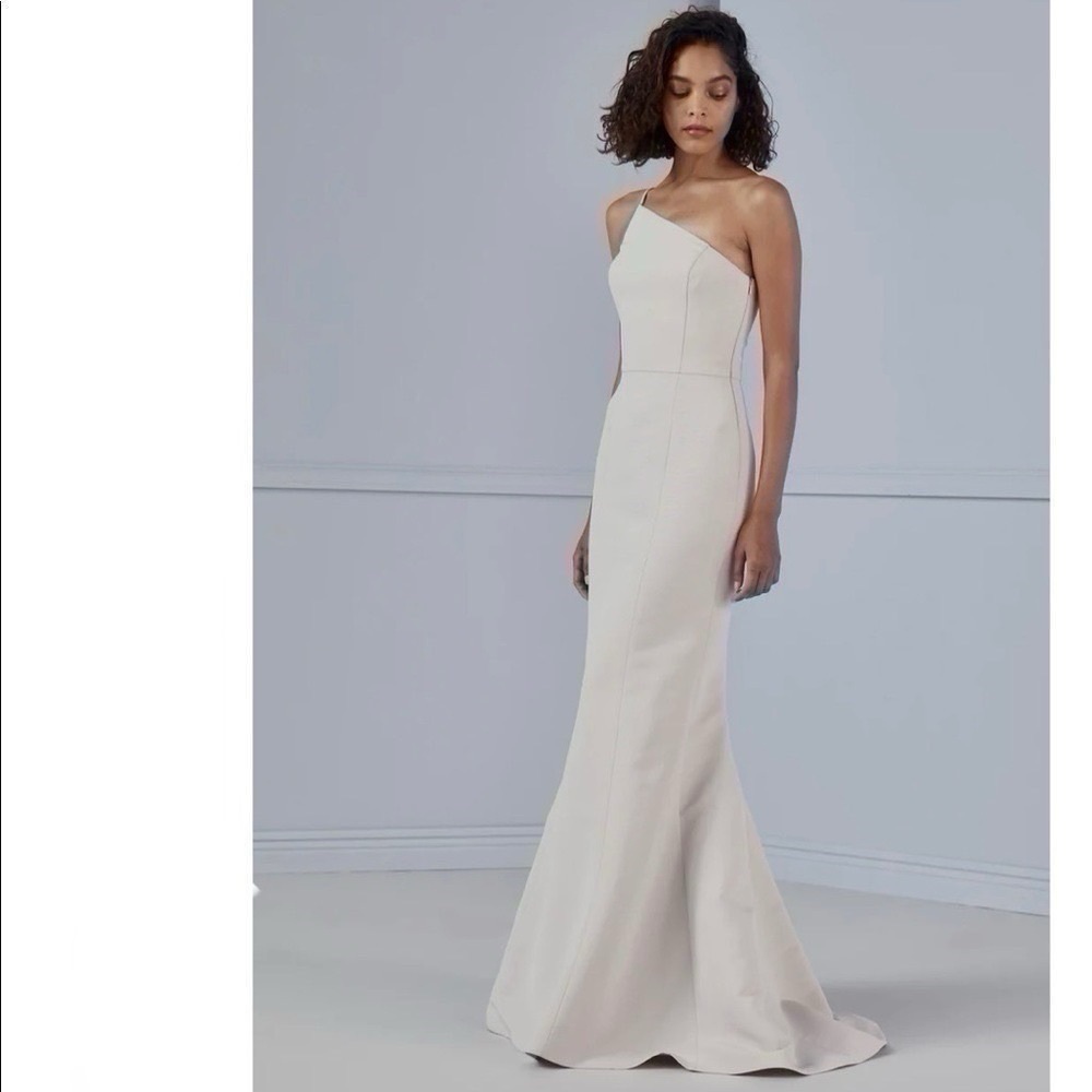 NEW Amsale Dress Cecilia Platinum Sleeveless - Picture 2 of 10